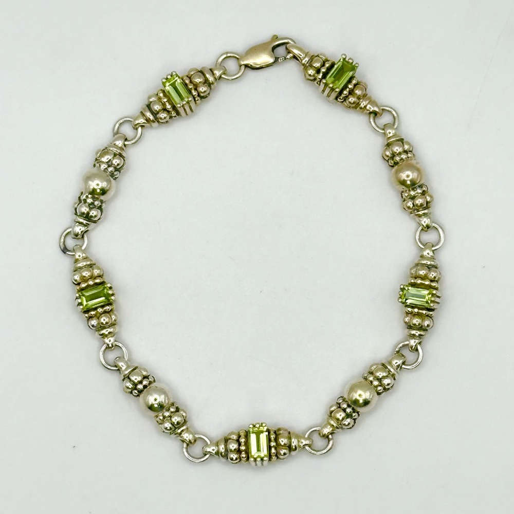 Lagos Caviar Silver Peridot Bracelet